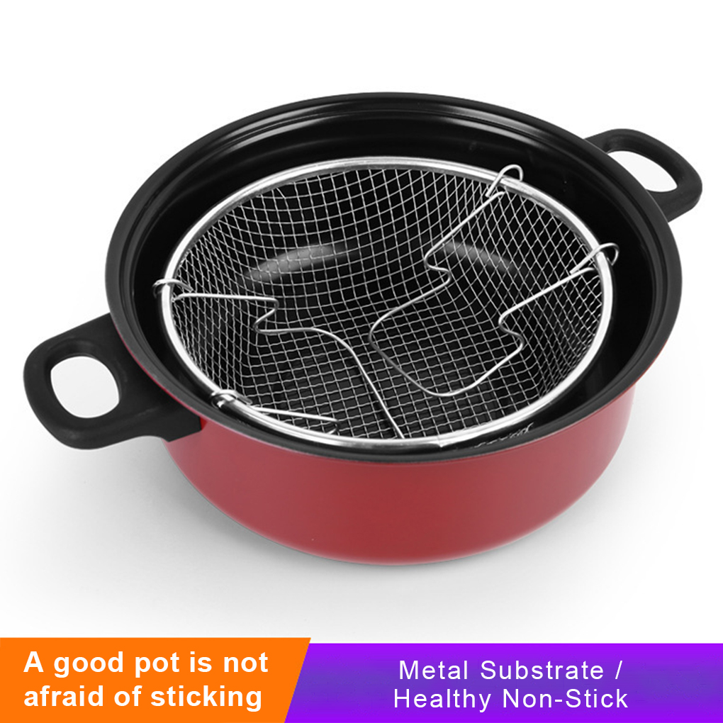 Deep Fryer Stainless - Fritar pote apartamento fritadeira panelas antiaderentes