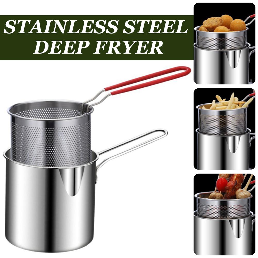 Deep Fryer Stainless - Conjunto de Panelas de Aço Inoxidável