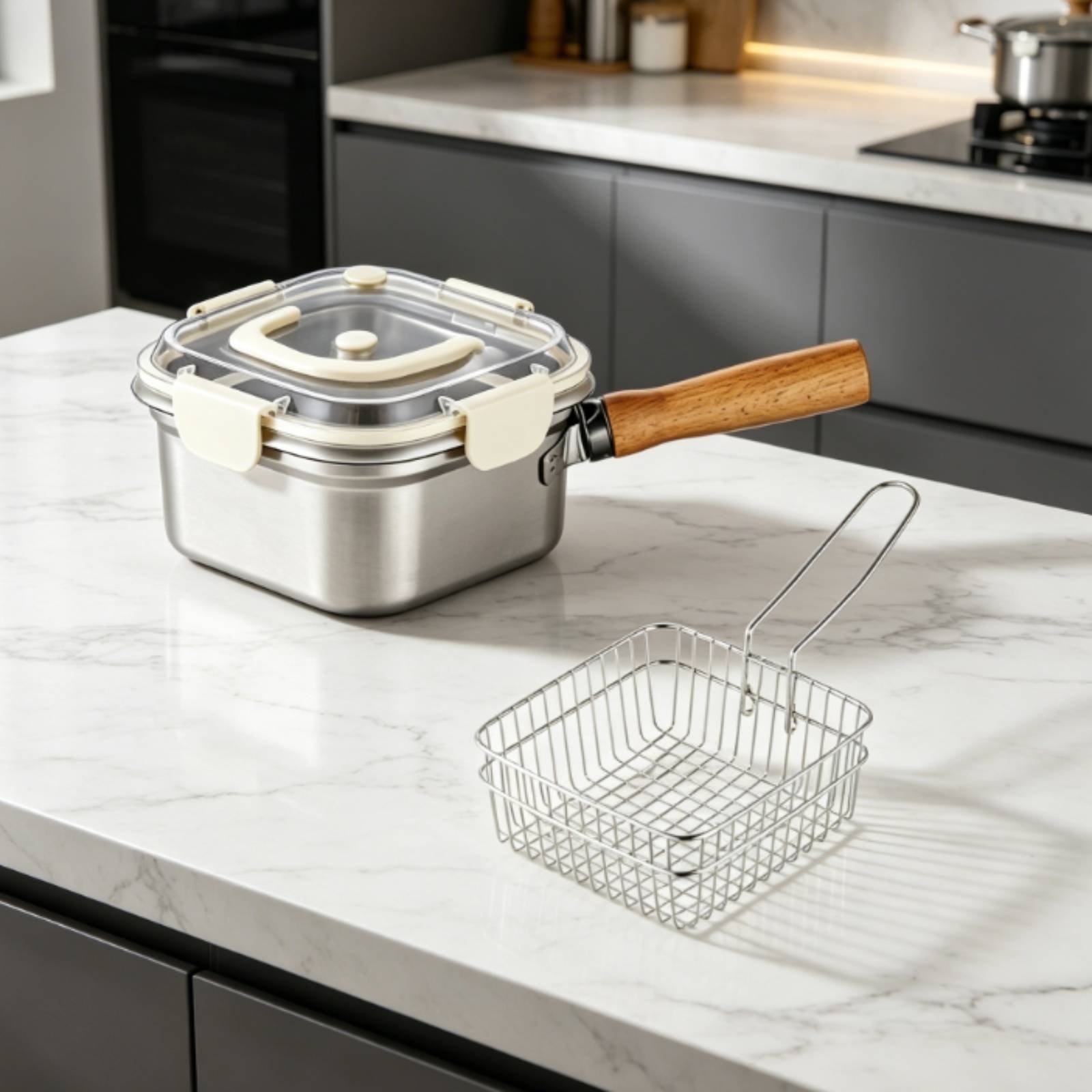 Conjunto de 2 Panelas para Fri - Deep Fryer Stainless avaliação e preço